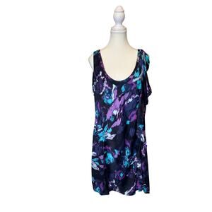 Tory Burch | Silk Blend Purple Floral Botanical Sheath Dress | 10